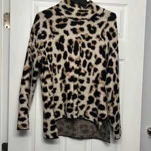 DKNY leopard cowel neck sweater